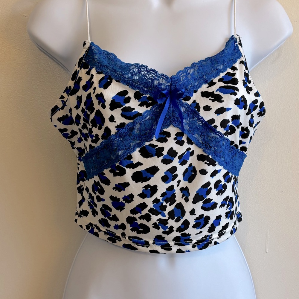Leopard Print Spaghetti String Top With Lace , 2 … - image 5